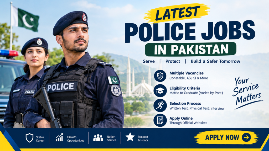 Latest Police Jobs in Pakistan 2026 Overcome Apply Now